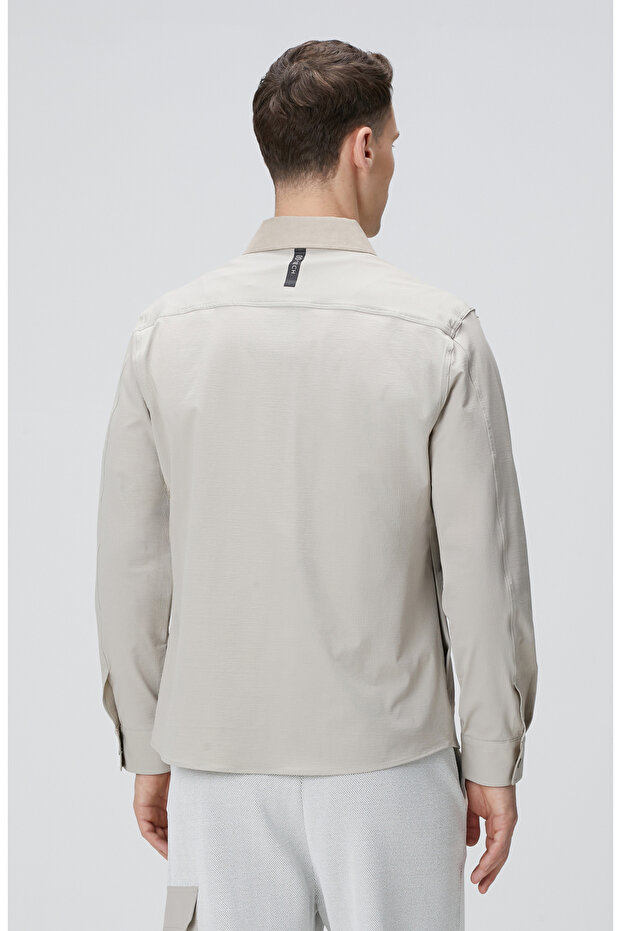 N-Tech Taş Süet Detaylı Dış Gömlek - 5