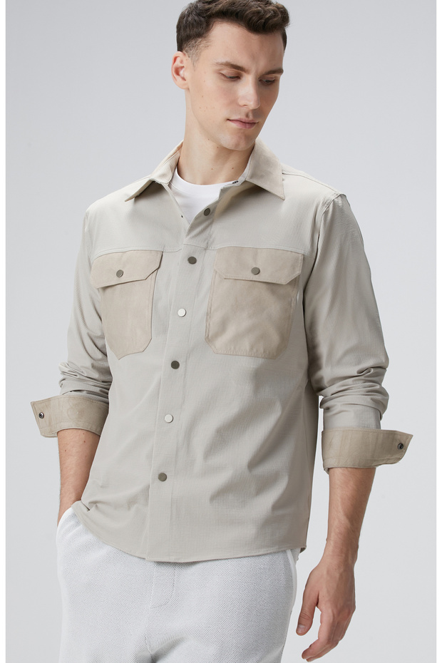 N-Tech Taş Süet Detaylı Dış Gömlek - 2