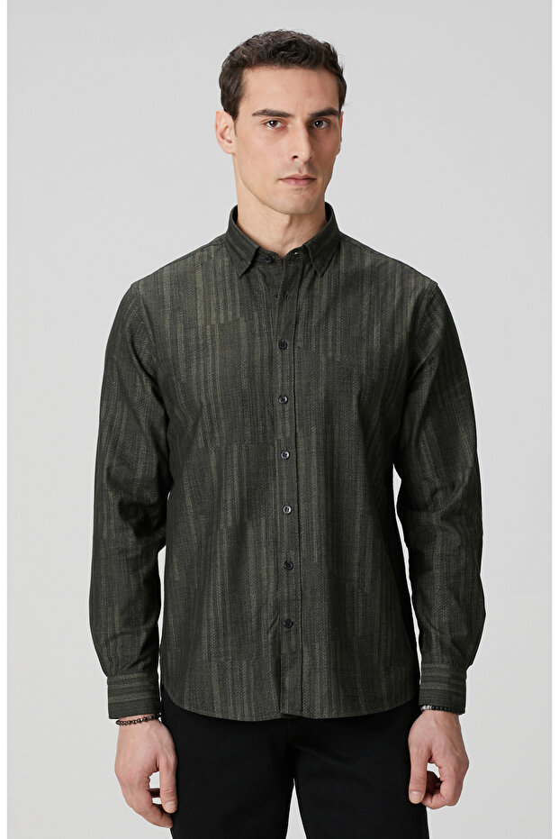 Haki Baskılı Gömlek - 1
