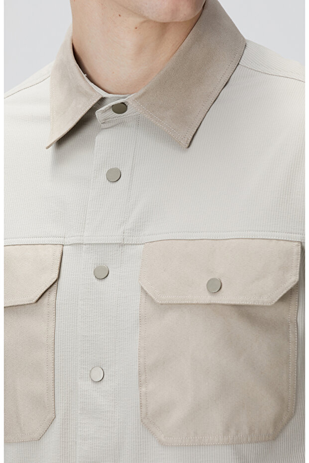 N-Tech Taş Süet Detaylı Dış Gömlek - 6