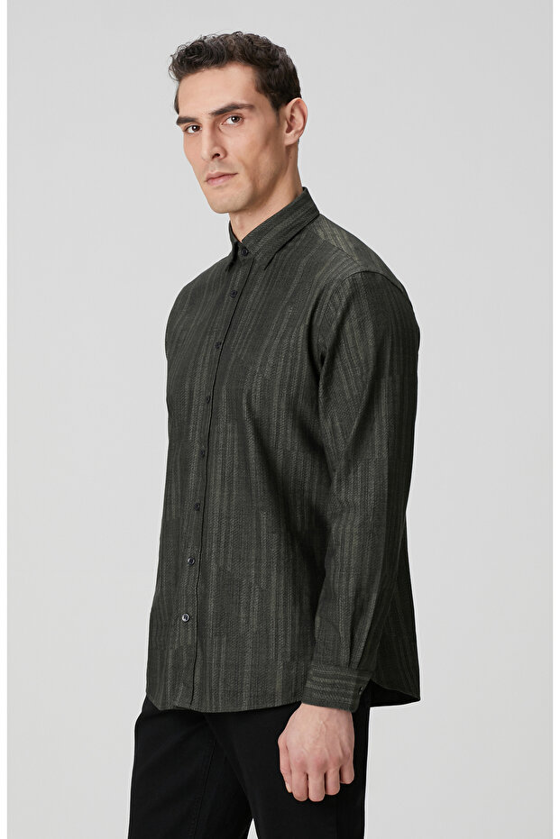 Haki Baskılı Gömlek - 4