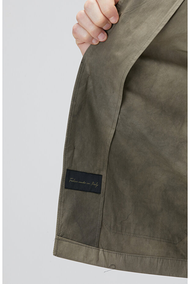 Haki Batik Desenli Ceket - 7