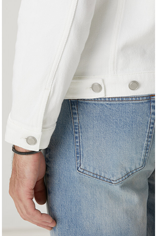 Kırık Beyaz Denim Mont - 6