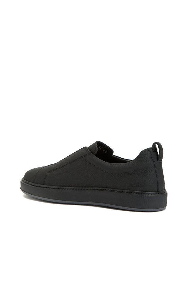 Siyah Erkek Deri Sneaker - 3