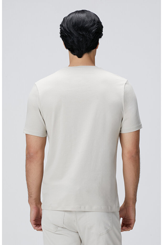 Bej Basic T-shirt - 5