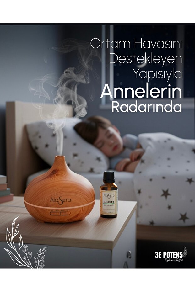 AlaSera Aromaterapi Difüzör (Açık Ahşap) - 3
