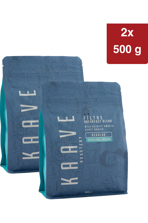 Breakfast Blend Filter Coffee 500 Gr*2 Pack Introduction Package