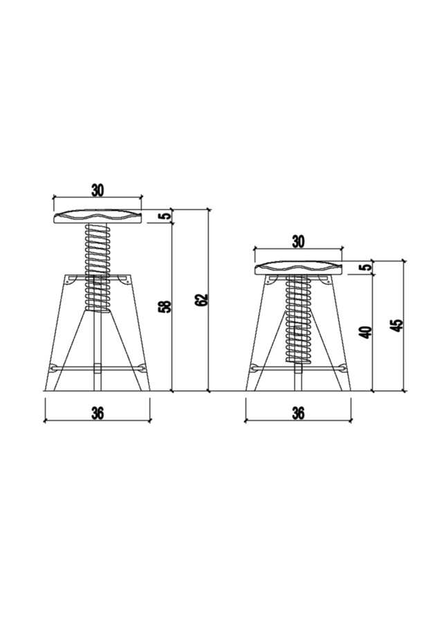 Burgu Ahşap Tabure - 6