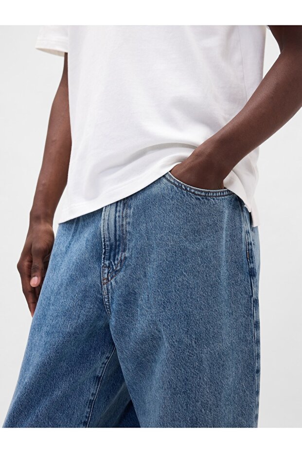 Erkek Mavi Baggy Jeans - 6