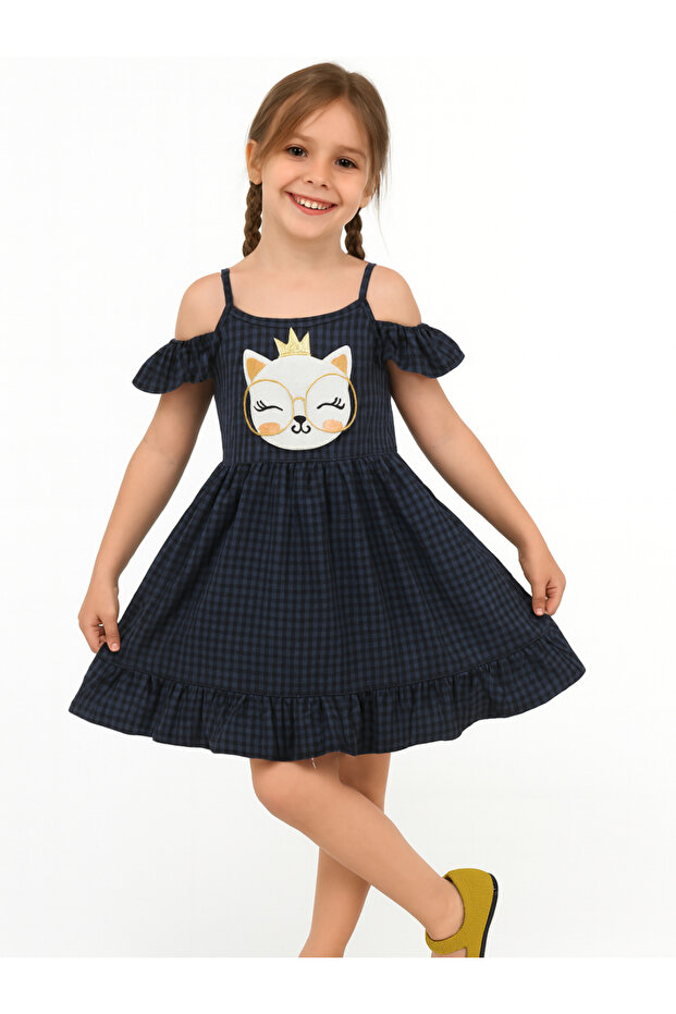 Laci Plaid Ruffled Girl's Dress