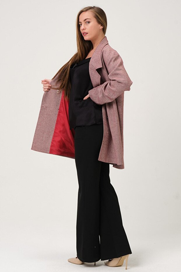 Desenli Oversize Kaban - 6