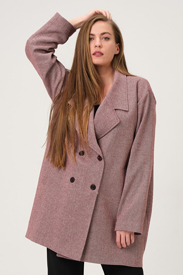 Desenli Oversize Kaban - 3