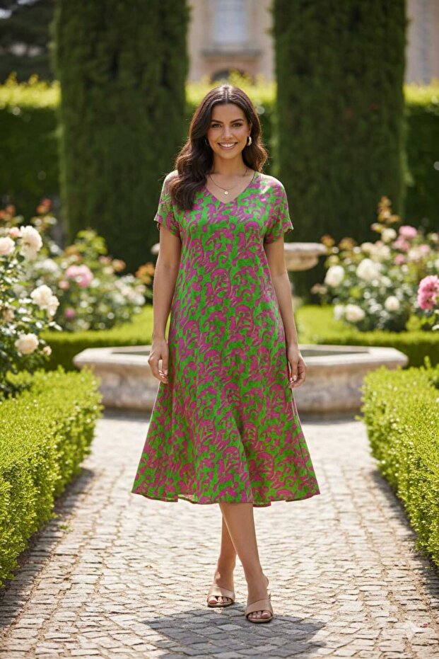 Viskon Frida Elbise - 1