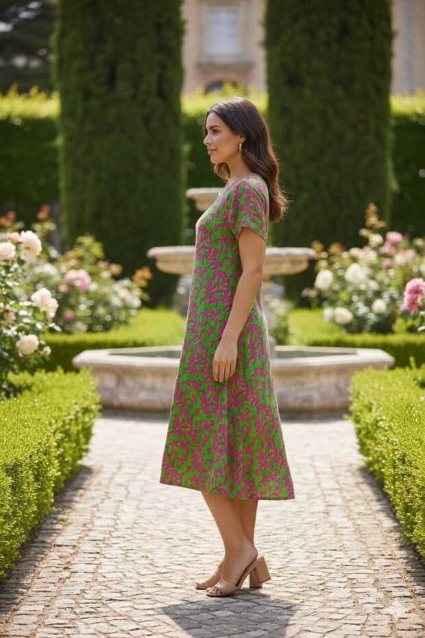 Viskon Frida Elbise - 5