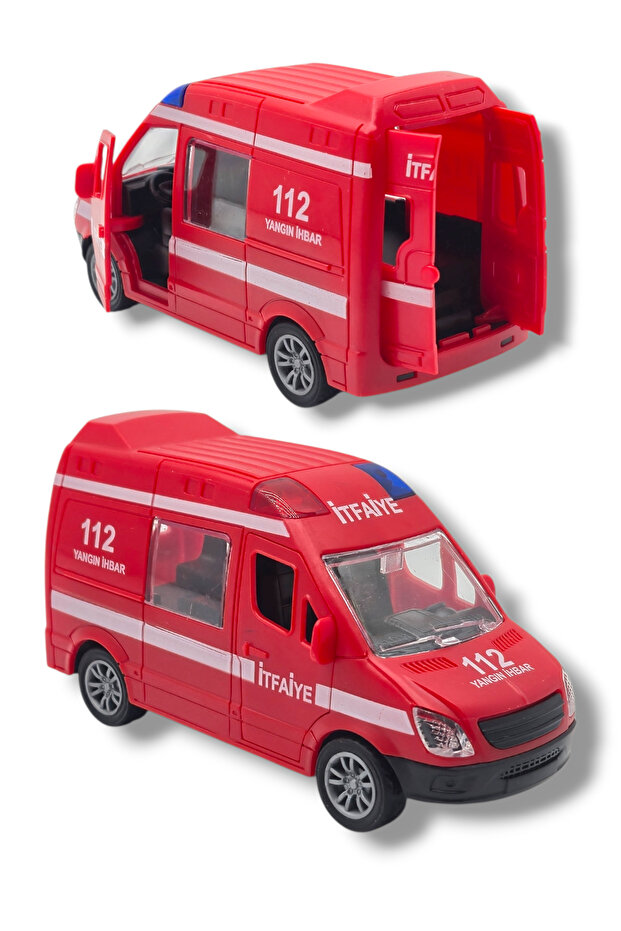 Friction Fire Engine Minibus Doors Open