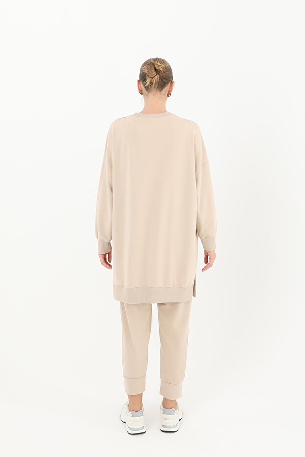 Kadın Basic Tunic - 30644TUN - DARK BEIGE - 6