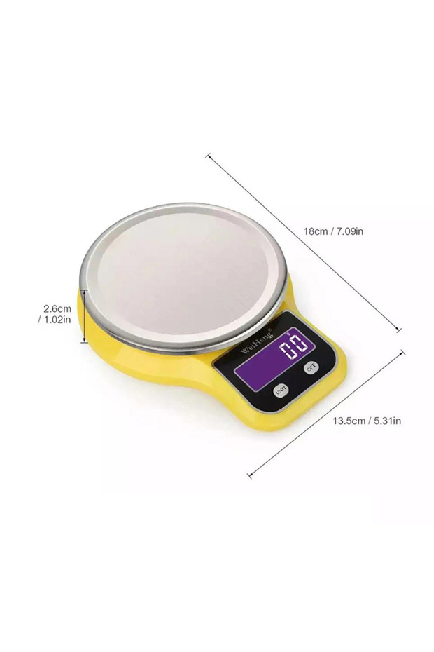 Electronic Kitchen Scale - Black / Yellow/ Clear - 2