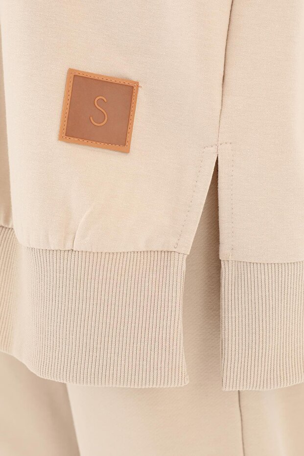 Kadın Basic Tunic - 30644TUN - DARK BEIGE - 3