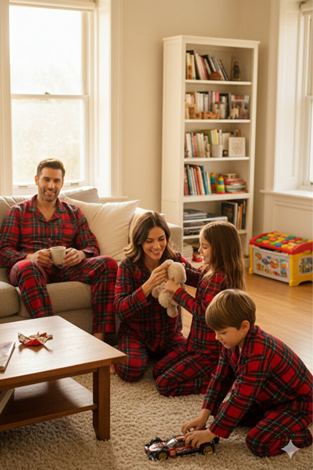 Buttoned Pajama Set Cotton - 1