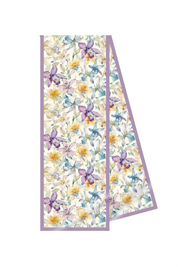 Çiçek Desenli Fular - 2
