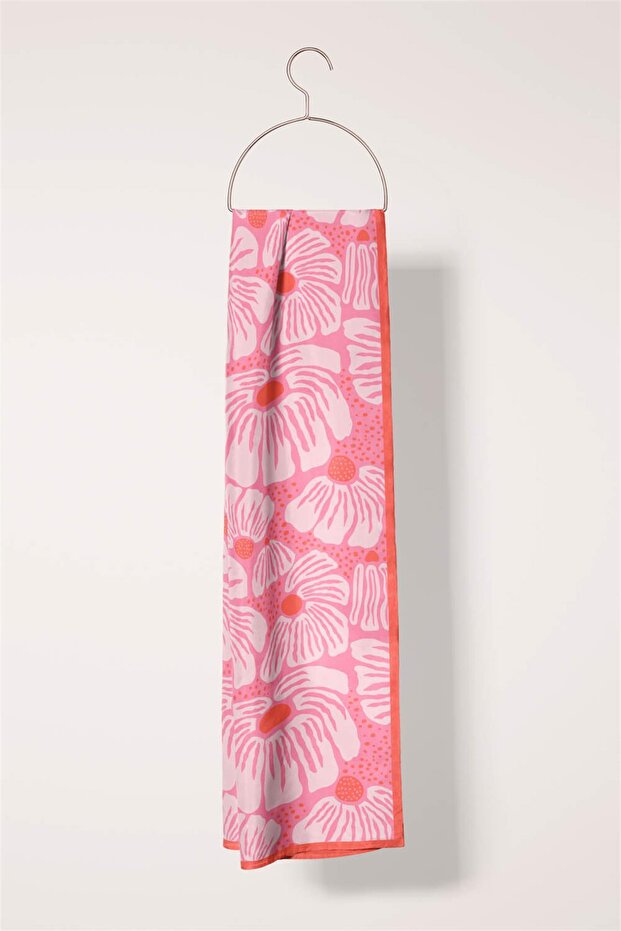 Çiçek Desenli Fular - 4