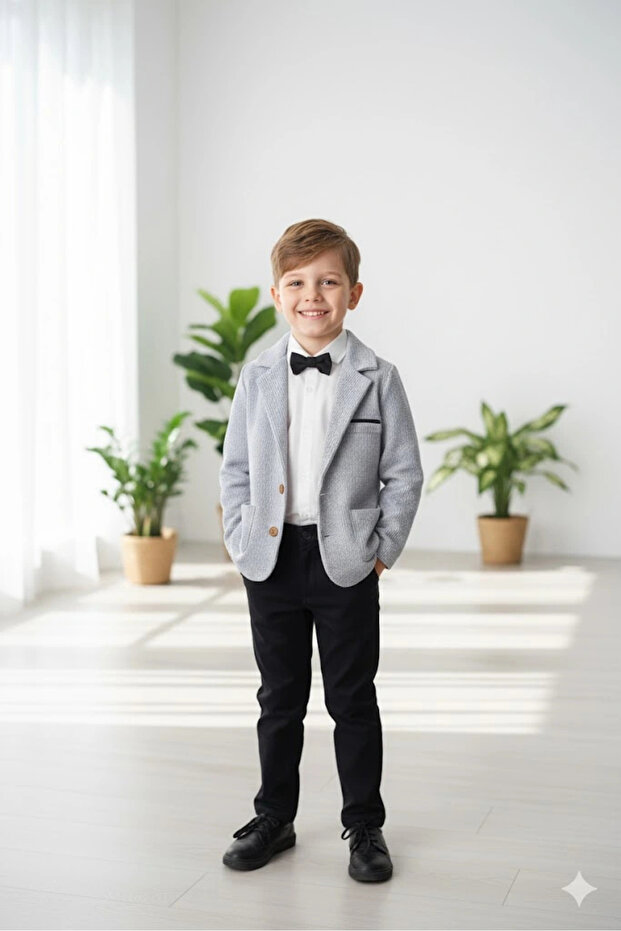 Boys’ 3-Piece Festice Outfit Set with Jacket Shirt Pants - Hat Gifted