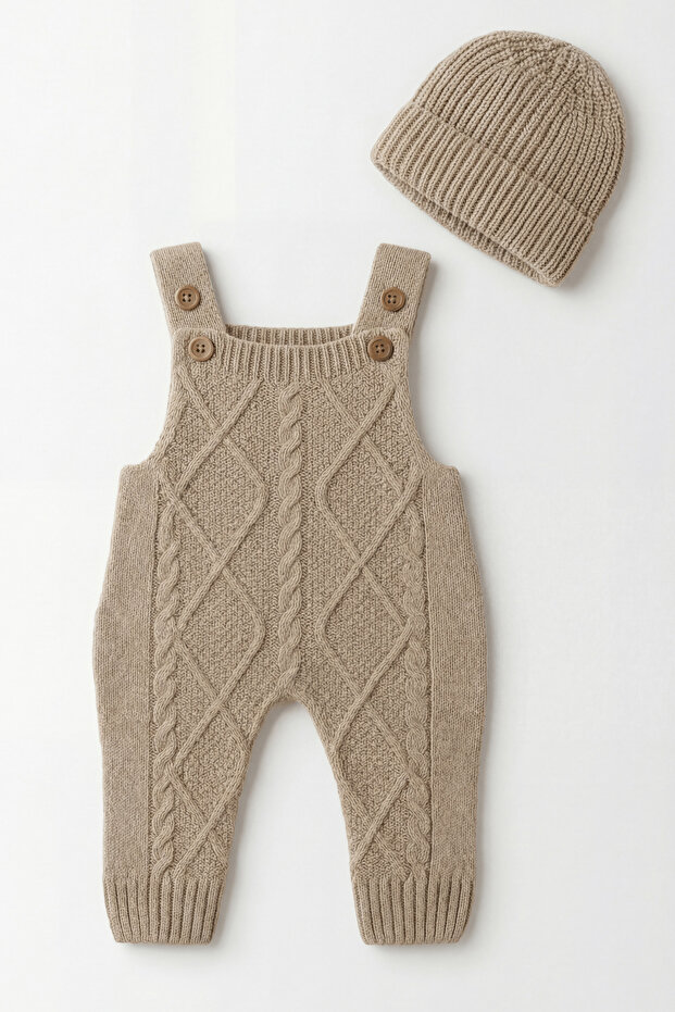 Adjustable Strap Thessaloniki Knitted Hat Knitwear Jumpsuit Salopet Baby