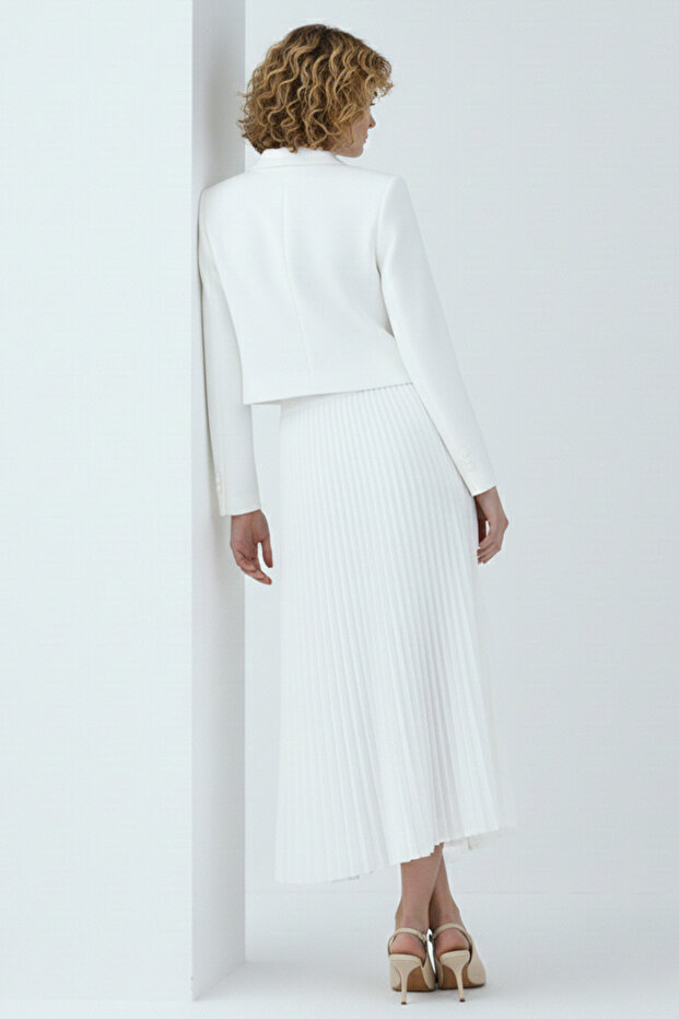 Piliseli Etek Beyaz 4560 - 5