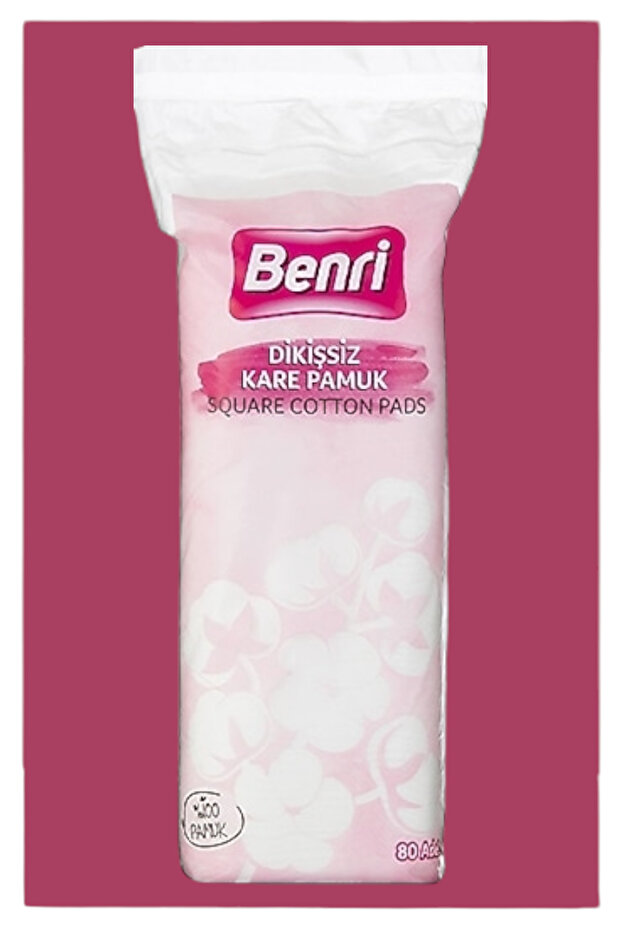 Benri Dikişsiz Kare Makyaj Temizleme Pamuğu 80 Adet