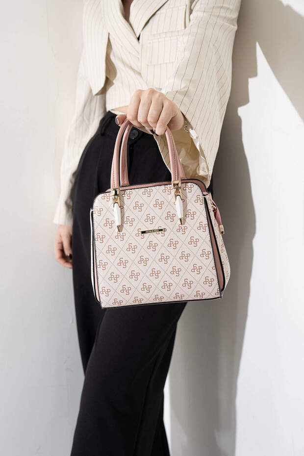 Pink - Salmon Monogram Women's Handbag Sp1136