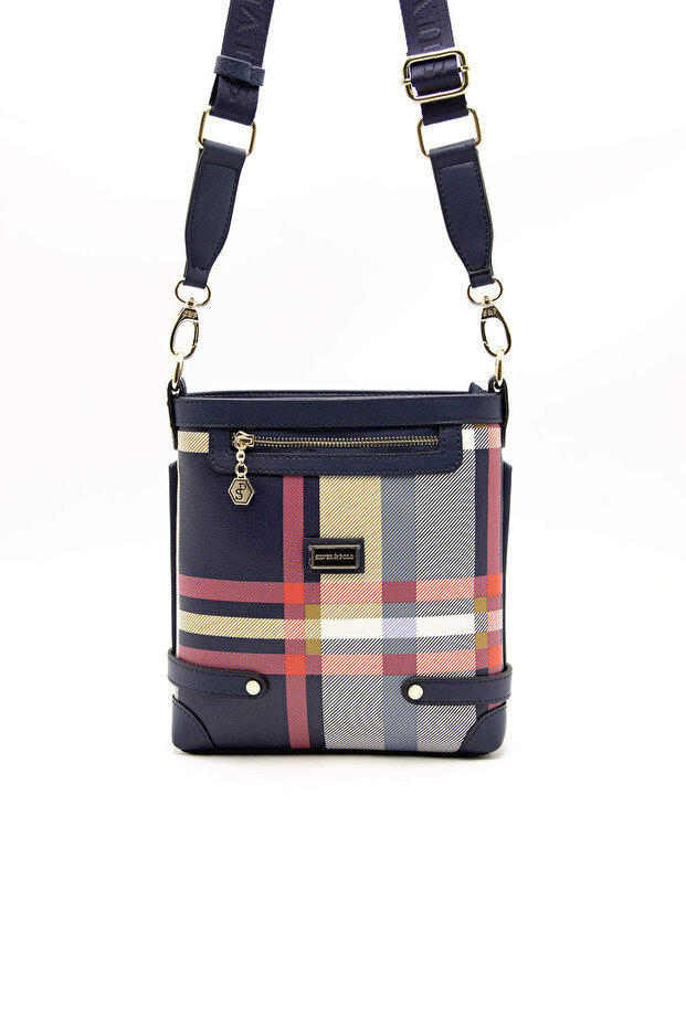 Navy Blue - Navy Blue Plaid Women's Crossbody Bag Sp1120
