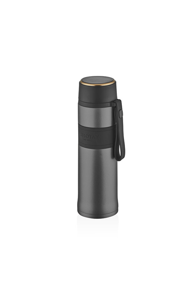 Diamond Double Wall Stainless Steel Black Thermos 420ml