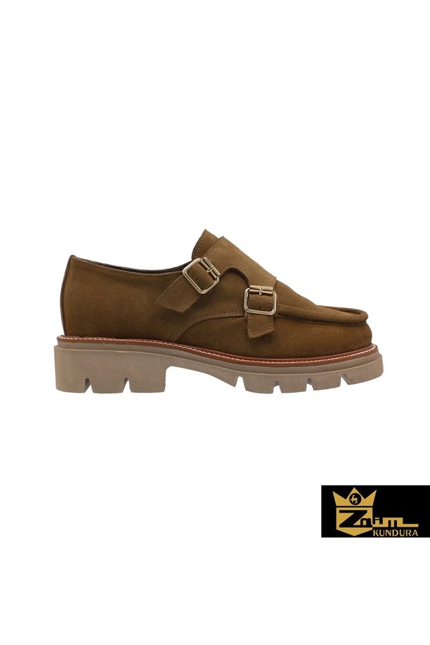 Women's Tan Genuine Suede Shoes 505092232-1