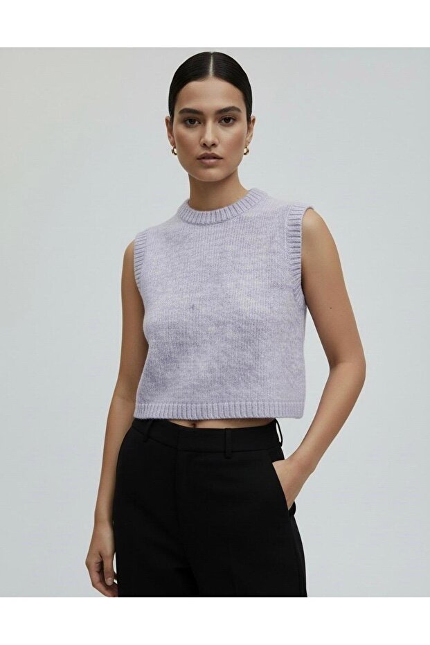 Kadın Bisiklet Yaka Triko Süveter - 2