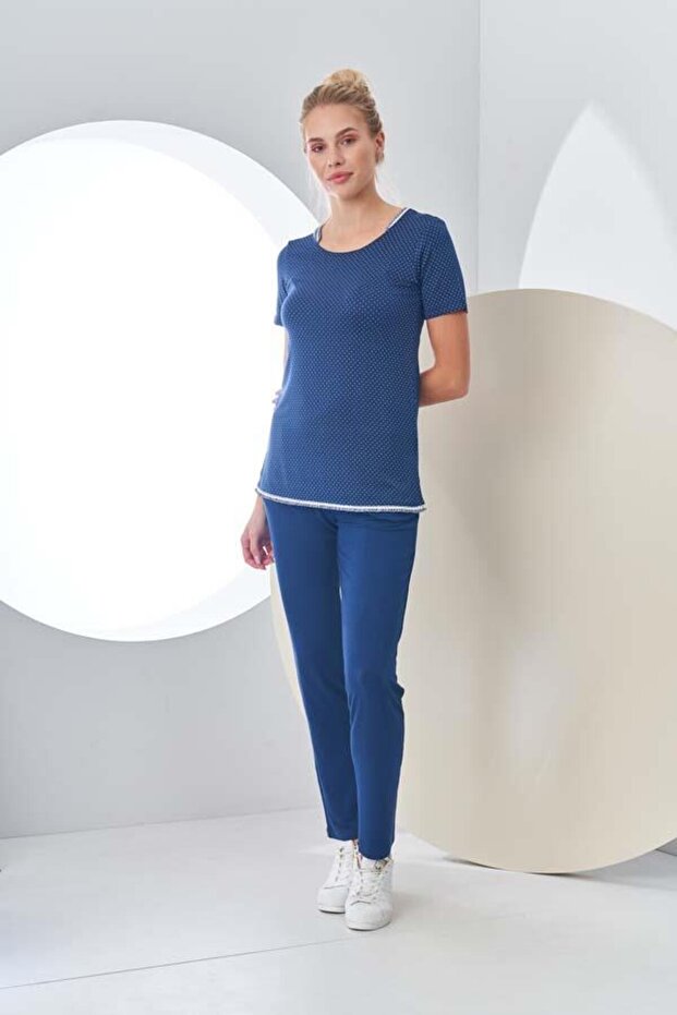 24200 Women's Polka Dot Half Sleeve Sports Set