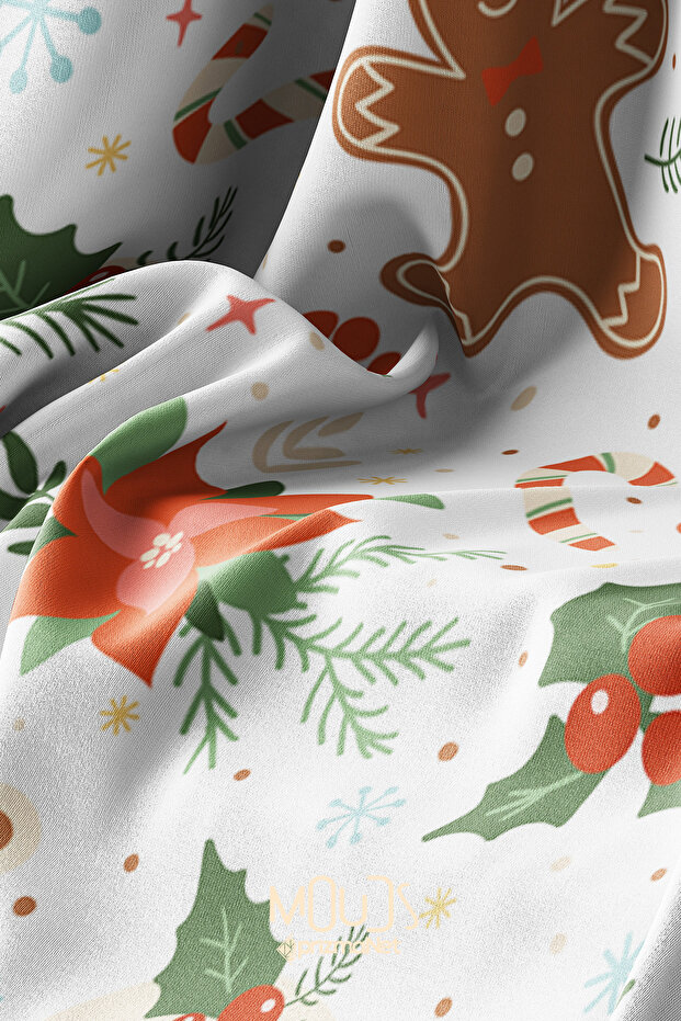 كعكة عيد الميلاد منقوشة من جلد الغزال عداء مفرش المائدة - 3