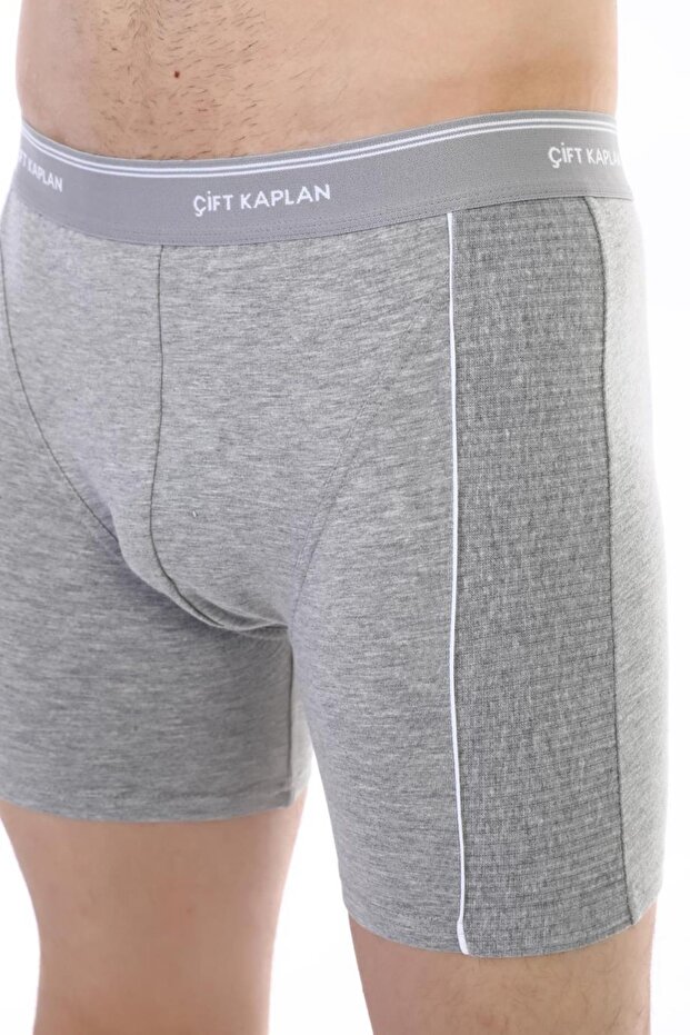 Erkek Gri Elastanlı Biyeli Boxer Külot - 5