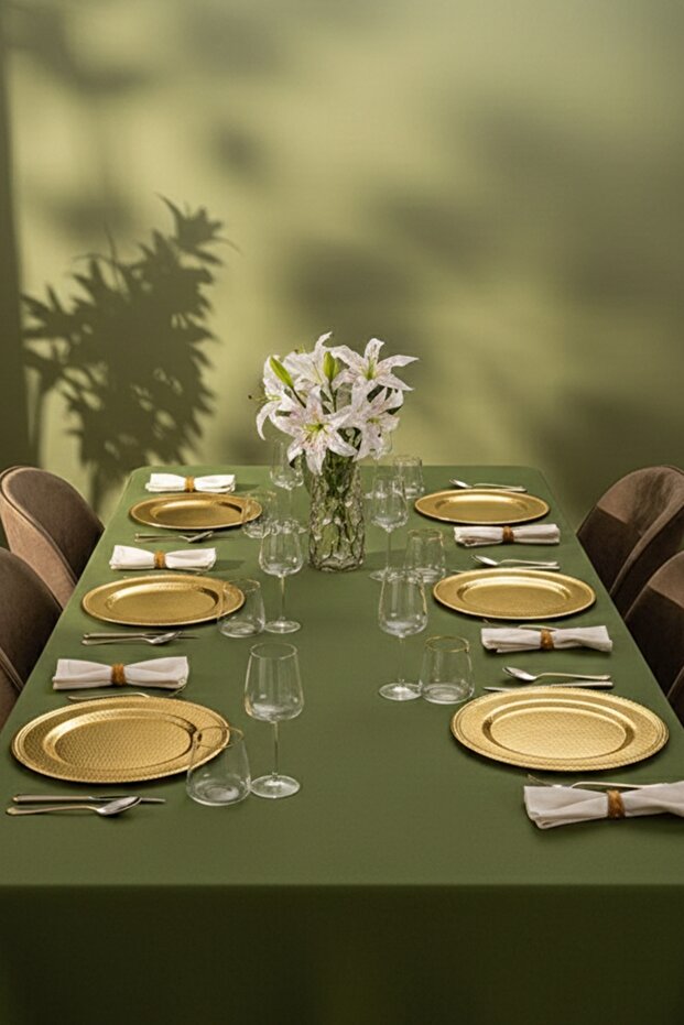 Biene 6 Pieces Round Metal Plate Gold 33 cm