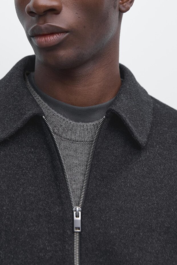 Cepli yünlü ceket - 4