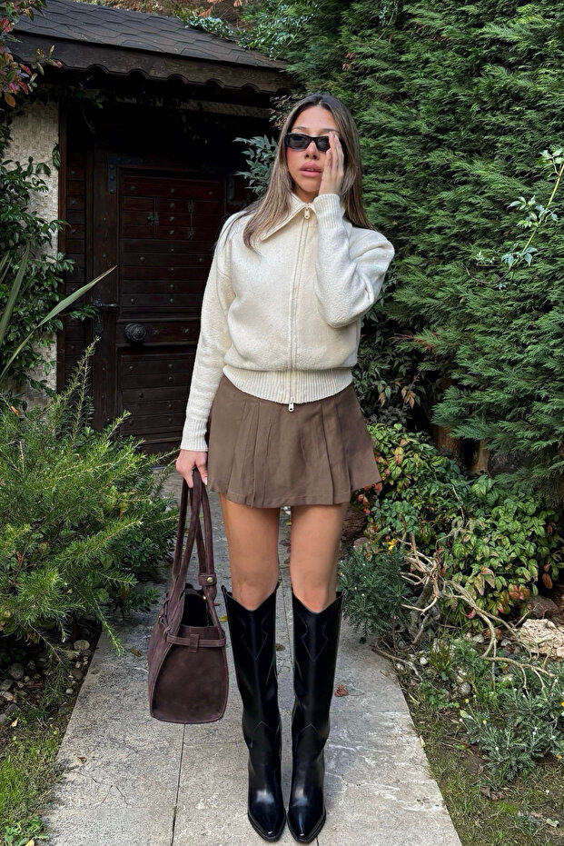 Pileli Mini Şort Etek NS013 - 2