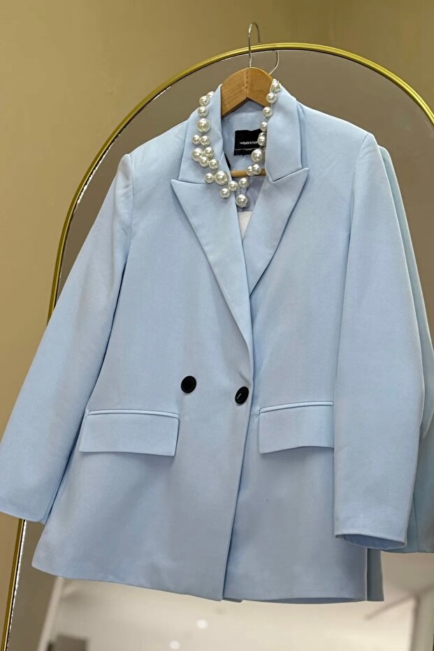 ÇİFT DÜĞMELİ BASIC BLAZER CEKET 4S2004 - 4