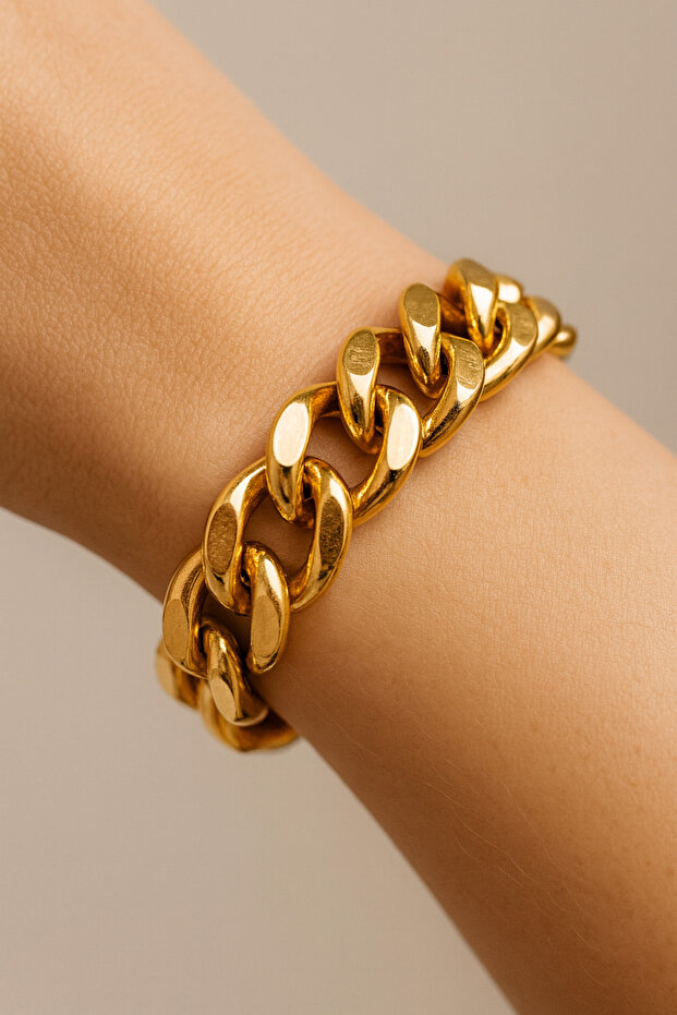 Model 12 Gold Steel Bracelet (Thick)