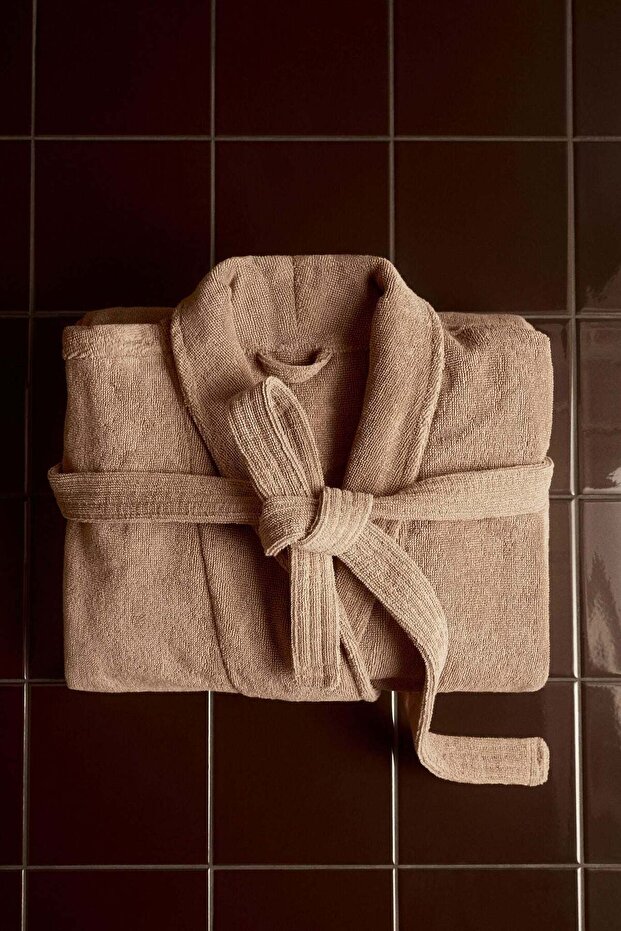 Cotton terry dressing gown