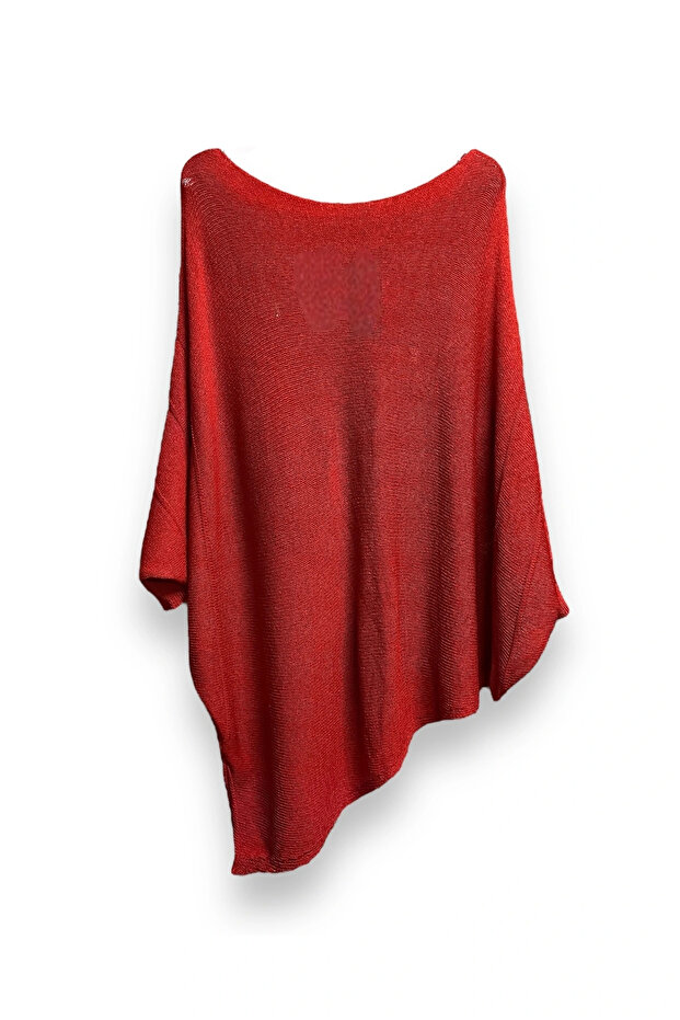 Merserize oversize asimetrik tek cepli triko - 5