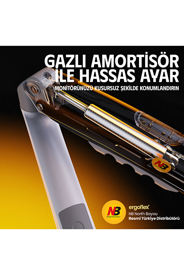 North bayou nb f80 17-32" shock absorbed 2-9 kg monitor stand 2026 version white - 6