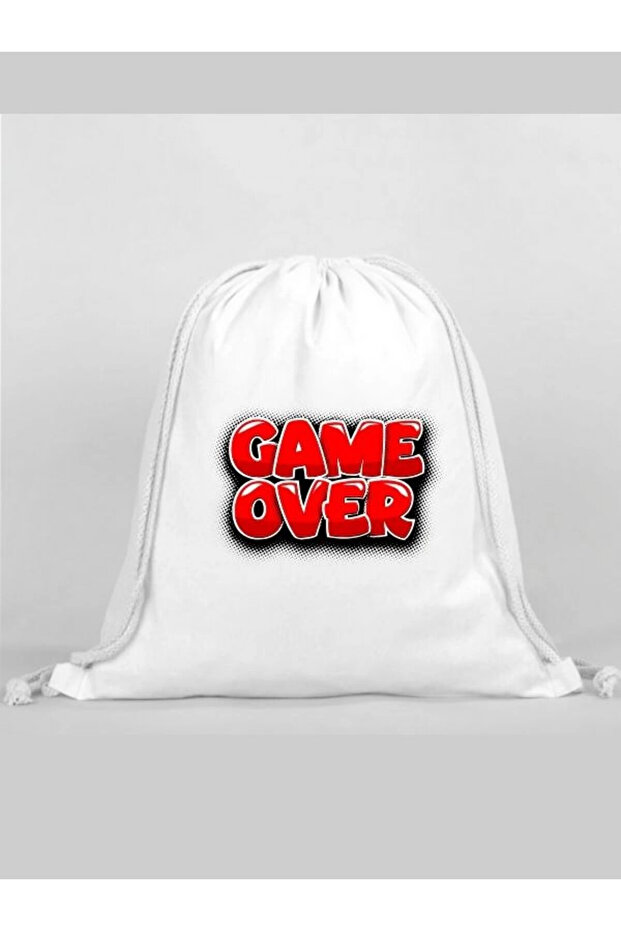 حقيبة ظهر مطبوعة من Game Over - حقيبة رياضية برباط - 1