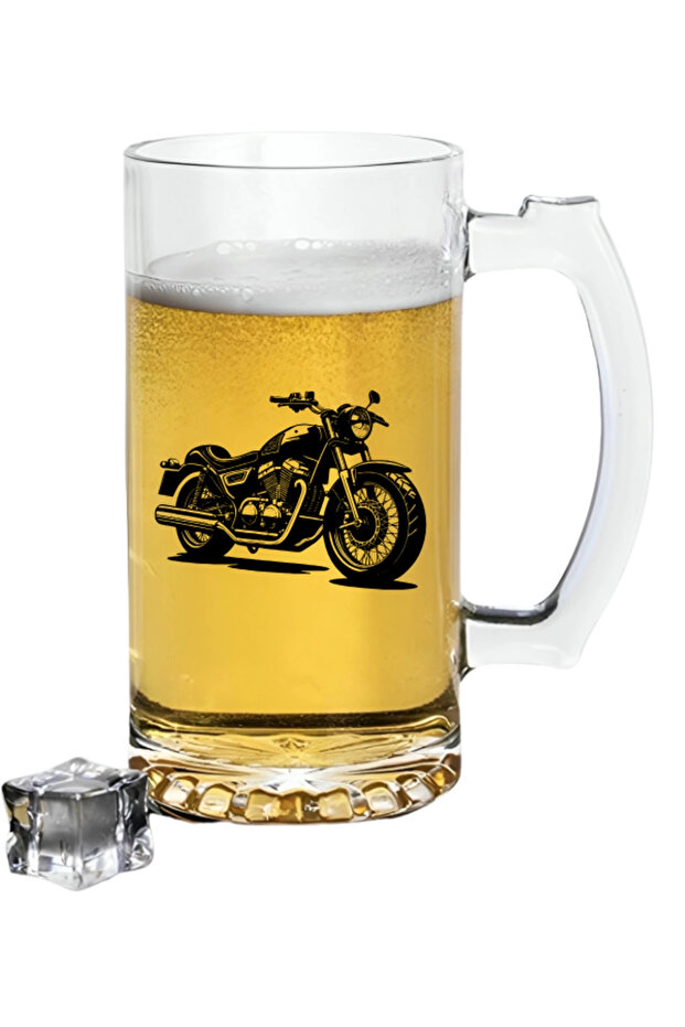 Biker Printed Beer Glass - Beer Glass