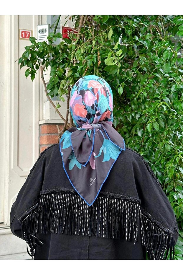 Pera Soft Eşarp Siyah Mavi 1148-17 - 3