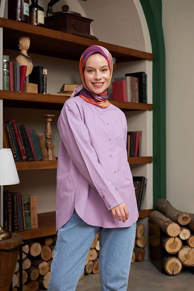وشاح فيسكوز قطني سمك السلمون الهندسي