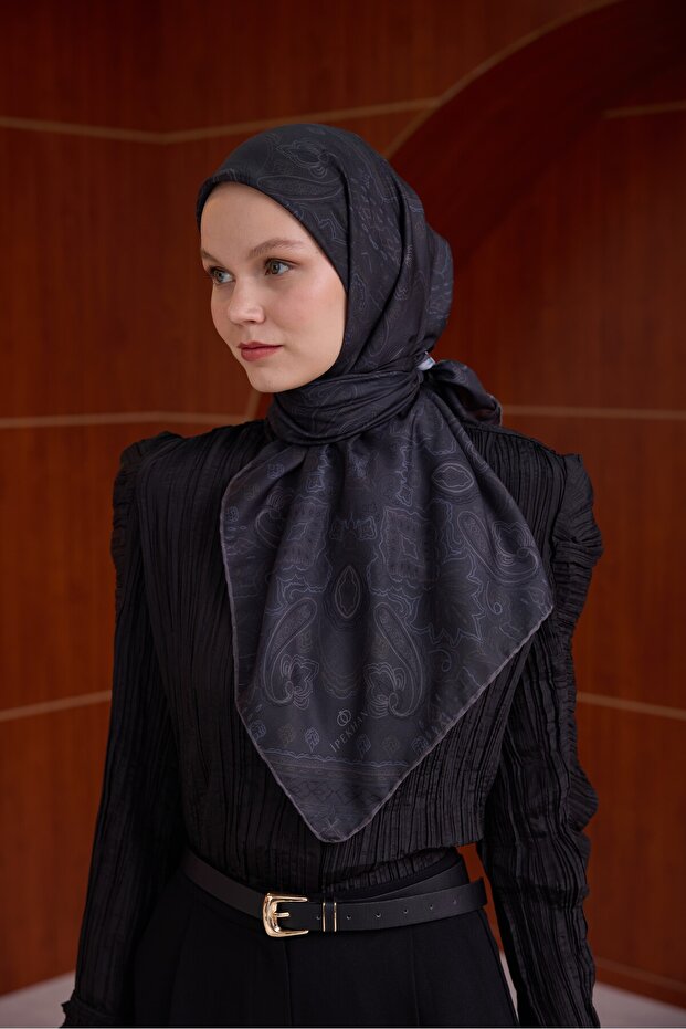 Winter Bloom Soft Eşarp 1243 Antrasit - 3